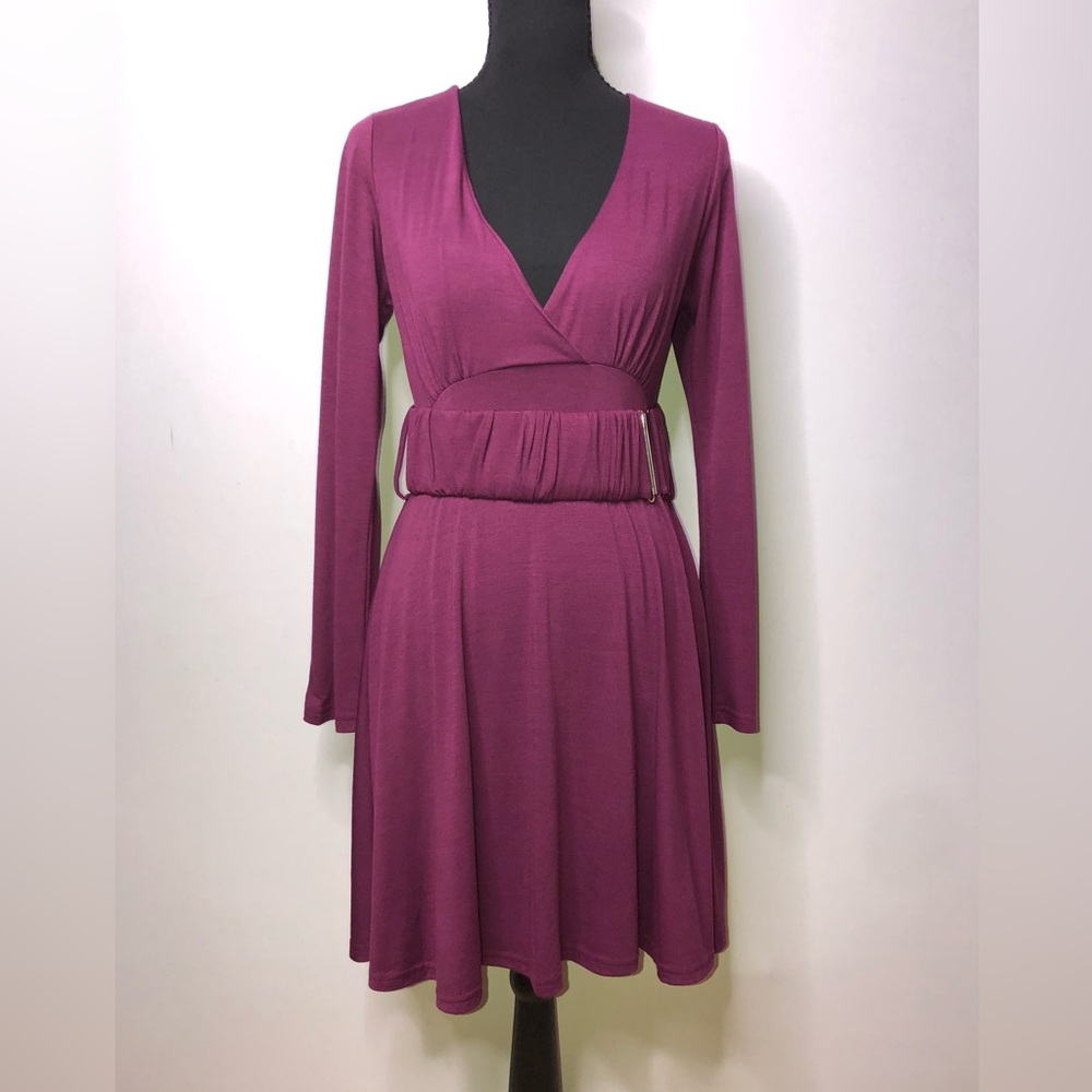 Hypnotik Purple Wrap Midi Small Dress